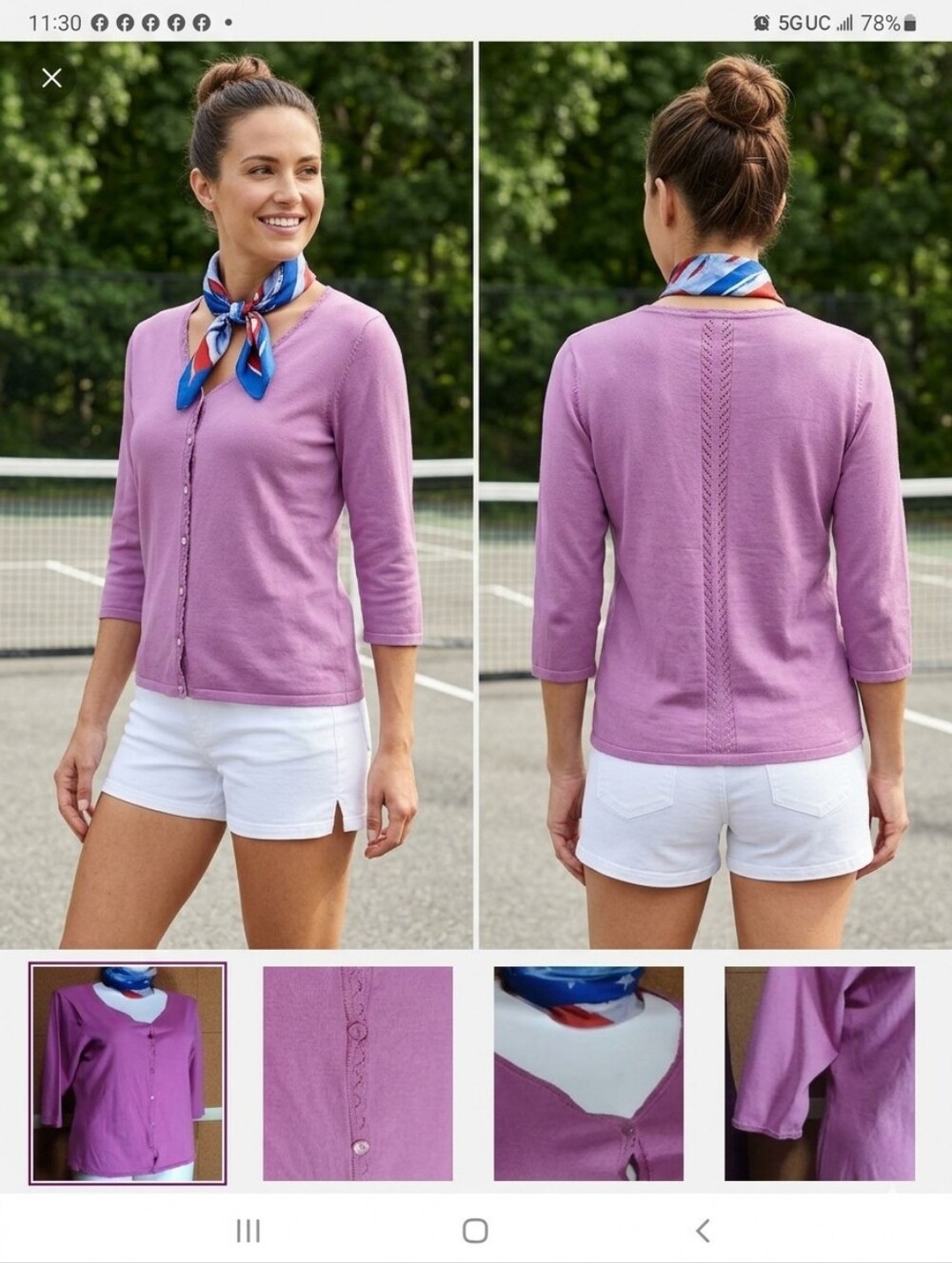 JACLYN SMITH classic style top size XL in a beautiful purple Silk nylon blend 💜